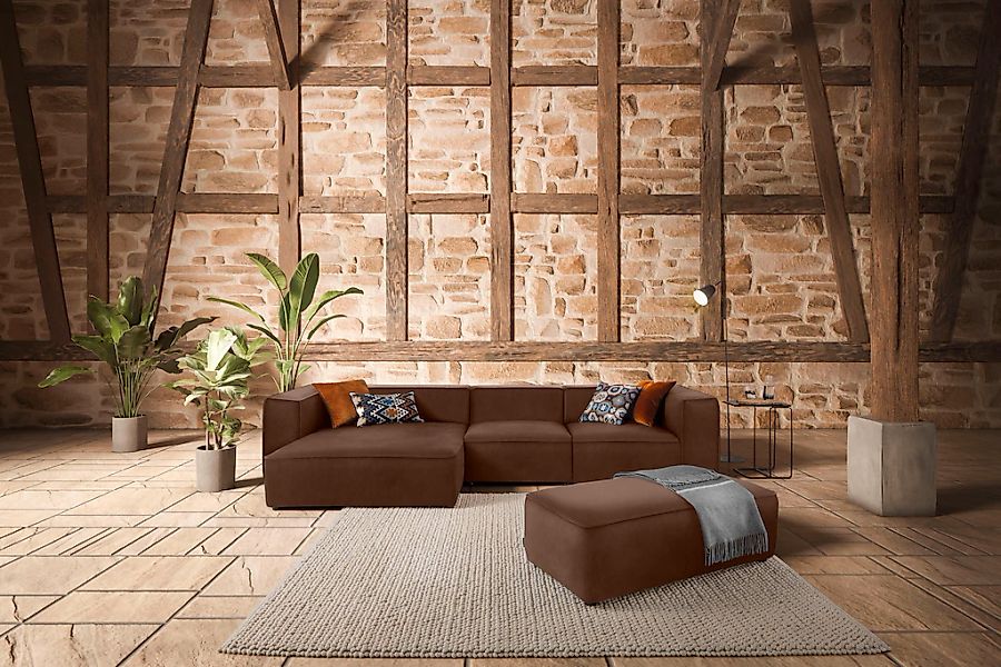 W.SCHILLIG Ecksofa "around-the-block", mit eleganter Biese, mit Federkern, günstig online kaufen