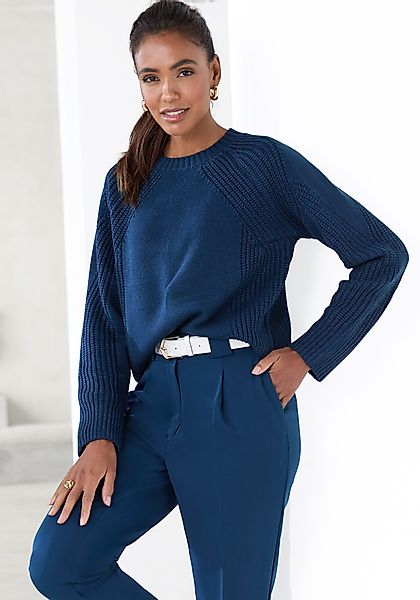 LASCANA Strickpullover mit Grobstrick-Details, Damen Pullover günstig online kaufen