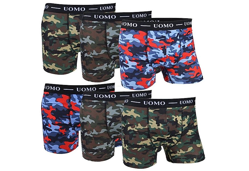 Socked Boxershorts Herren Retroshorts (6-St., 6er Pack) Camouflage Muster, günstig online kaufen