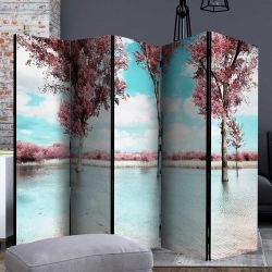 Paravent Herbst mit Landschaft Motiv Leinwand und Holz günstig online kaufen