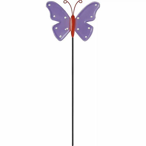 Gartenstecker Schmetterling Eisen 10,8 cm x 0,4 cm x 30 cm Lila-Rosa günstig online kaufen