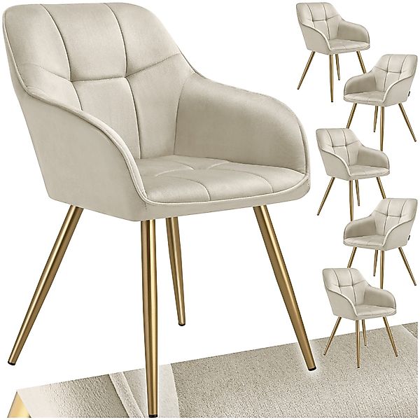 tectake Esszimmerstuhl Stuhl Marilyn, Samtoptik, gesteppt günstig online kaufen