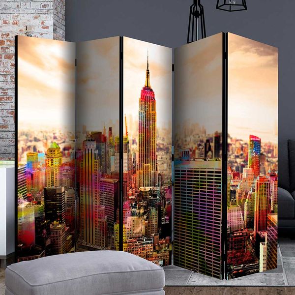 Bunter Paravent mit NYC Motiv 135 oder 225 cm breit günstig online kaufen