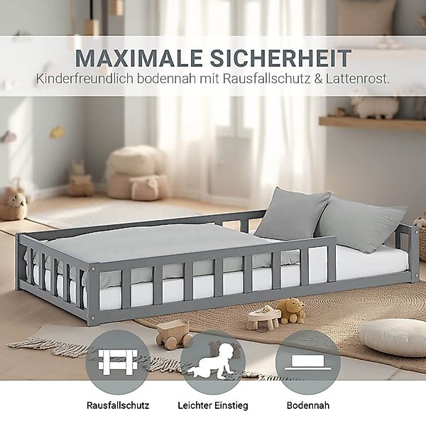Homestyle4u Kinderbett 90x200 / 120x200 Weiß günstig online kaufen