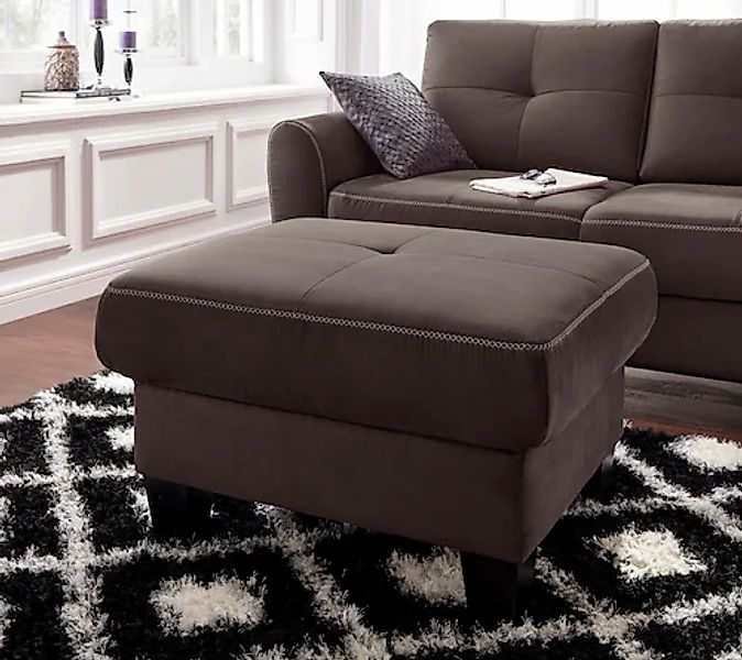 PLACES OF STYLE Polsterhocker "Varese" Kreuznaht in beige günstig online kaufen