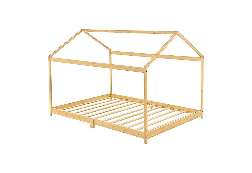 en.casa Kinderbett, »Vindafjord« Bambus Hausbett Haus-Optik Bettenhaus 90x2 günstig online kaufen