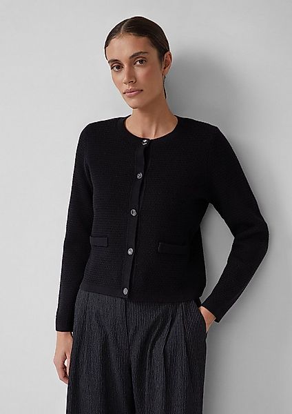 s.Oliver Cardigan Strickjacke Cardigan aus Baumwollmix mit Ziertaschen günstig online kaufen