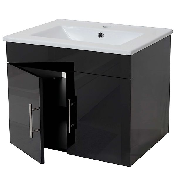 MCW Waschbecken mit unterschrank D16 60cm Schwarz günstig online kaufen