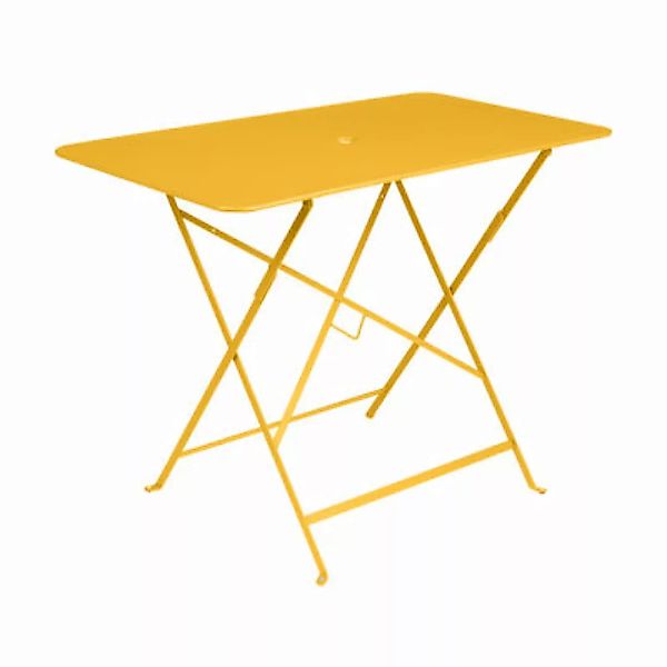 Klapptisch Bistro metall gelb / 97 x 57 cm - 4 Personen - Sonnenschirm-Loch günstig online kaufen