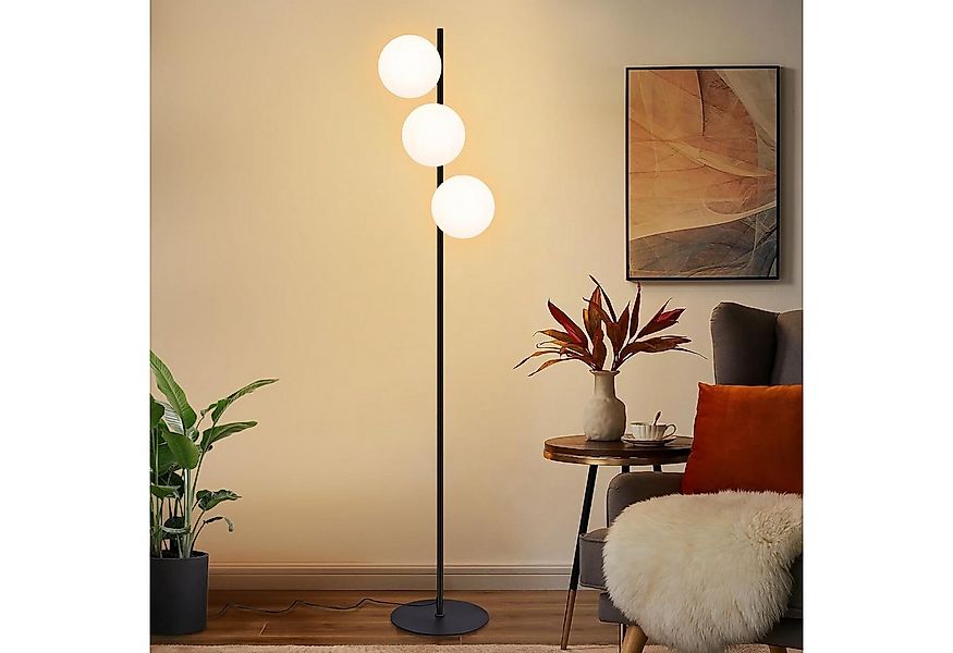 ZMH Stehlampe Wohnzimmer 3 Flammig Industrial Modern Standleuchte mit Fußsc günstig online kaufen