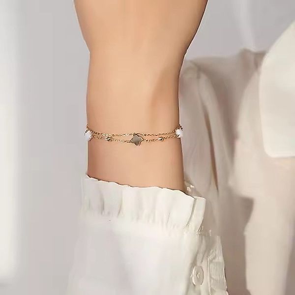 Runde Perlé Silberarmband zartes Armband Kette günstig online kaufen