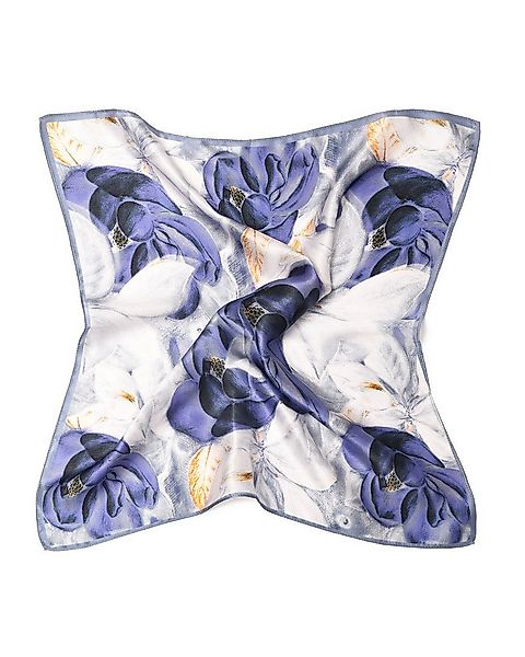 MayTree Seidentuch Nickituch quadratisch, Sommerbluete 53x53 cm, blau, (Stü günstig online kaufen