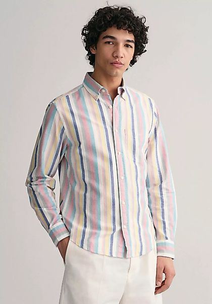 Gant Streifenhemd Regular Fit Oxford Hemd strukturiert langlebig dicker ges günstig online kaufen