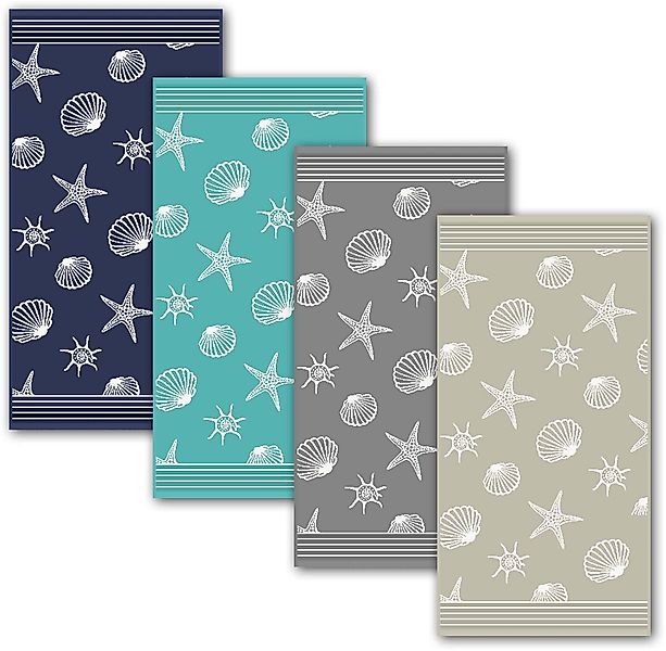 Dyckhoff Handtuch Set "Seashell" Set 6 Stk. Walkfrottee mit Muschelmuster; günstig online kaufen