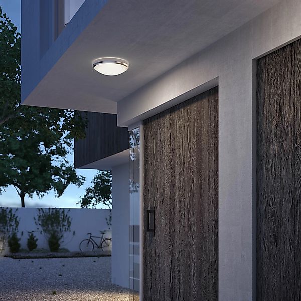 LED Deckenleuchte Doris in Nickel 6W 640lm Kaltweiß IP54 günstig online kaufen