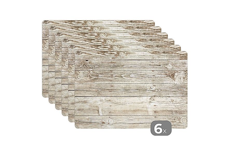 MuchoWow Platzset Eine helle Holzwand als Hintergrund, (6-St), Platzsets, T günstig online kaufen