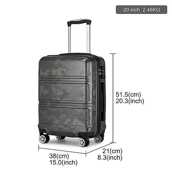 KONO Hartschalen-Trolley mit TSA-Schloss - Reisekoffer günstig online kaufen