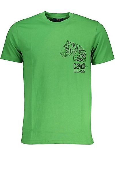 Cavalli Class T-Shirt Grünes Herren Rundhals T-Shirt mit Print und Logo günstig online kaufen