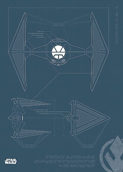 Komar Bild "Star Wars Blueprint Sith TIE-Fighter" Star Wars 1 Stk. tlg. Wan günstig online kaufen