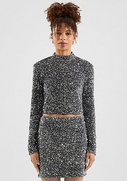 QS Langarmshirt T-Shirt QS x Vanessa Mai, Paillettenshirt günstig online kaufen