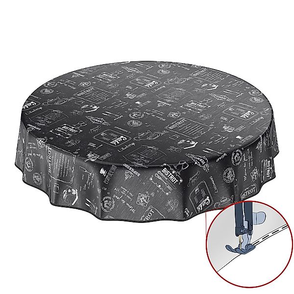 ANRO Tischdecke Wachstuch 2.0 abwaschbar (Einzelstück 1-tlg), Geprägt Rund günstig online kaufen