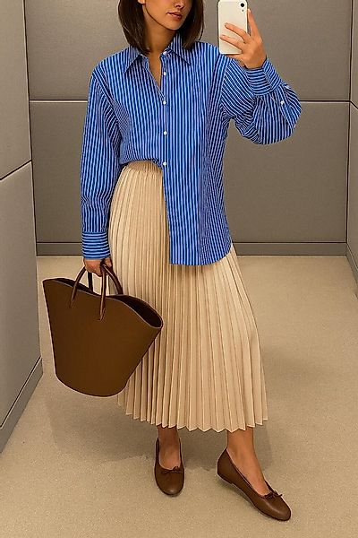 touche prive Zipfelrock Elastisch Taille Maxi Faltenrock Damen, Elegant Pli günstig online kaufen