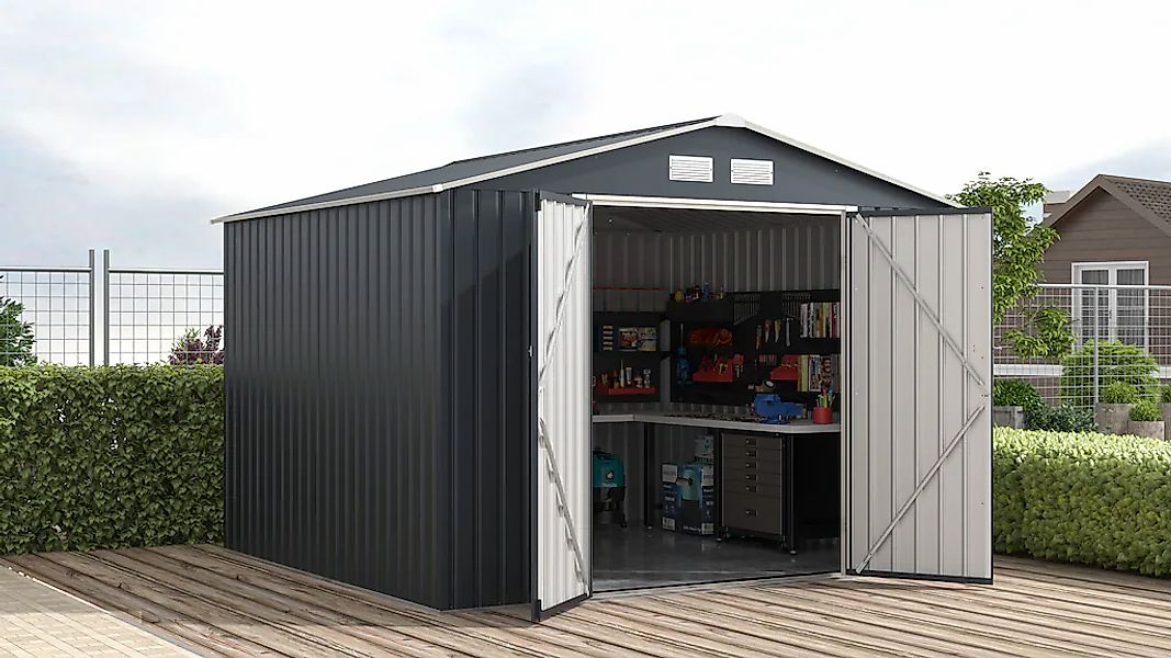 KONIFERA Gerätehaus Gartenhaus Metall Geräteschuppen, inkl. Bodenrahmen, Bx günstig online kaufen