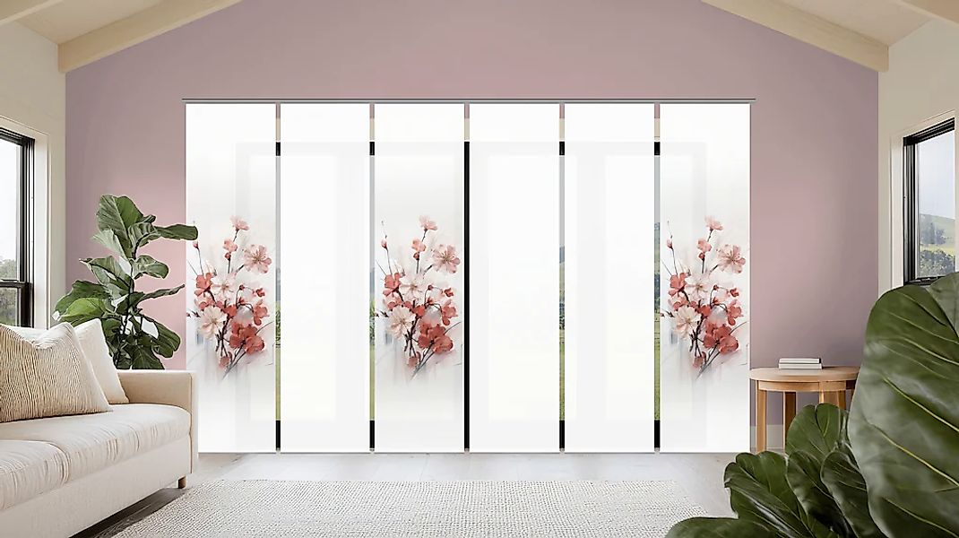 HOME WOHNIDEEN Schiebegardine "LOTUS" Paneelwagen 6 Stk. tlg. Schiebewand S günstig online kaufen