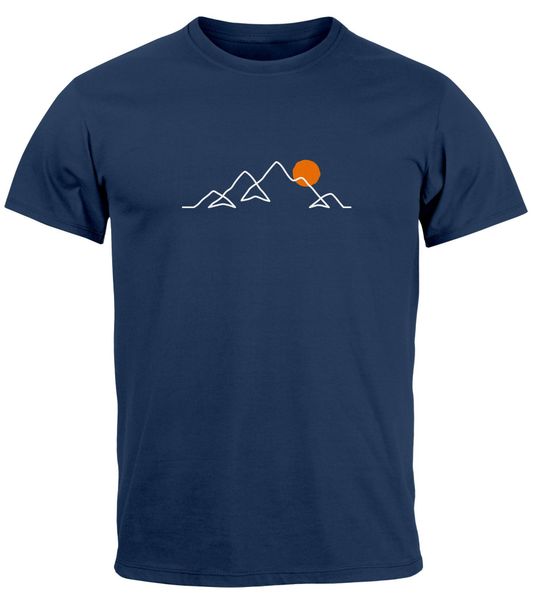 Neverless Print-Shirt Herren T-Shirt Frontprint Line-Art günstig online kaufen