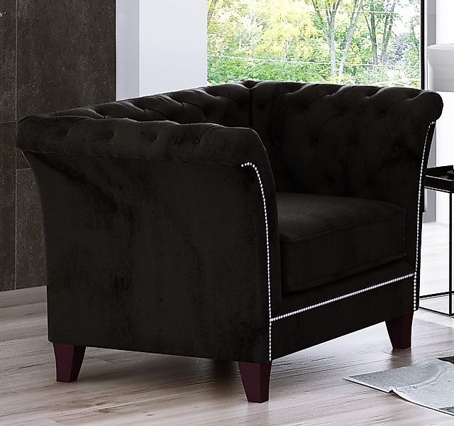 S-Style Möbel Chesterfield-Sessel Rainsburg aus Samt-Stoff günstig online kaufen