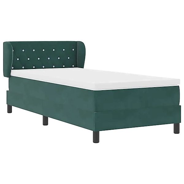 vidaXL Boxspringbett mit Matratze Dunkelgrün 100 x 200 cm Samt 3340325 günstig online kaufen
