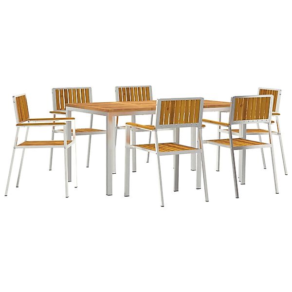 vidaXL 7-Teiliges Garten Essgruppe aus Massivem Akazienholz 3334792 günstig online kaufen