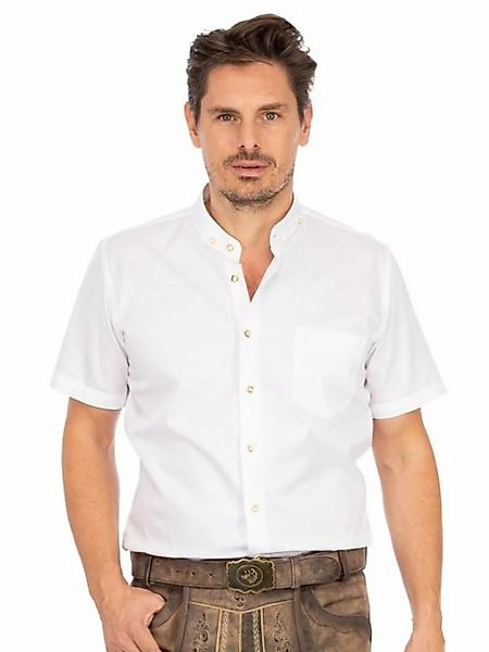 Almsach Trachtenhemd Halbarmhemd Stehkragen SF133 KU weiß (Slim Fit) günstig online kaufen