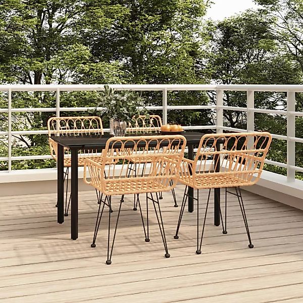 Vidaxl 5-tlg. Garten-essgruppe Poly Rattan günstig online kaufen