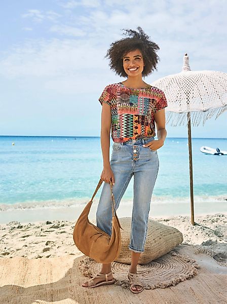 heine Kurzarmshirt "Druck-Shirt", 1 Stk. günstig online kaufen