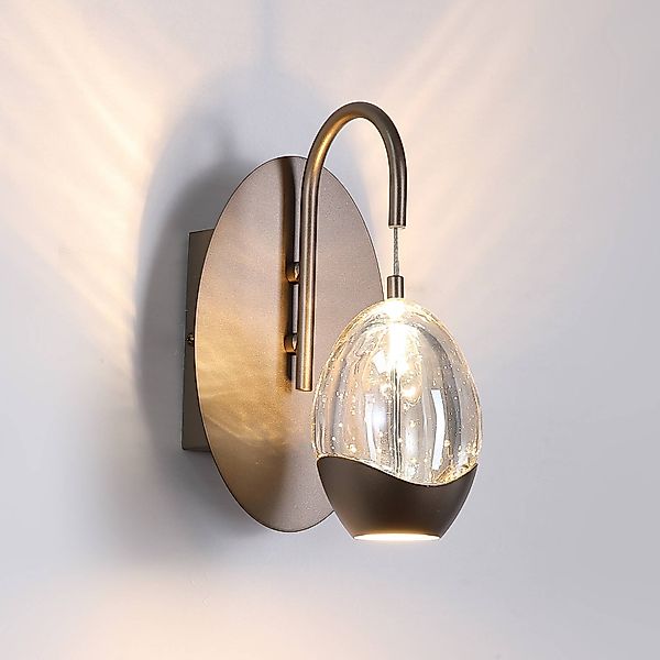 LED-Wandlampe Seeds, cremefarben, Breite 11 cm, Glas/Metall günstig online kaufen