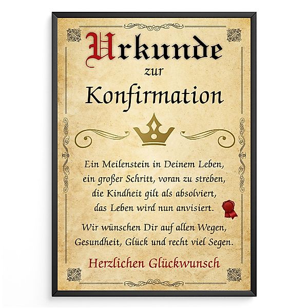 Tigerlino Poster Urkunde Konfirmation Deko Karte günstig online kaufen