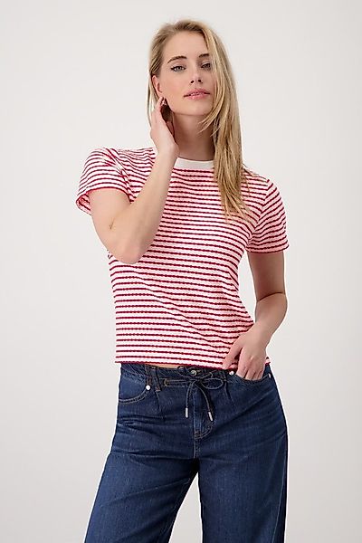 Monari Rundhalsshirt "Shirt Struktur" mit Streifen günstig online kaufen