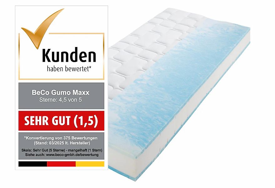 Beco Gelschaummatratze "GUMO MAXX, 7 Zonen Matratze 90x200,140x200 und weit günstig online kaufen