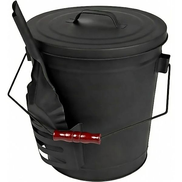 BLACK OAK Ascheeimer STROMBOLI 20L mit Deckel, Schaufel und Edelstahlbügel günstig online kaufen