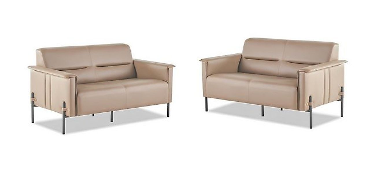 JVmoebel 2-Sitzer Sofa-Set Beige 2-Sitzer Ledersofas Sofagarnitur Modern Le günstig online kaufen