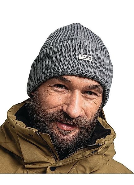Schöffel Strickmütze Oxley Knitted Hat (Rippenstruktur, Umschlag) grau - 1 günstig online kaufen