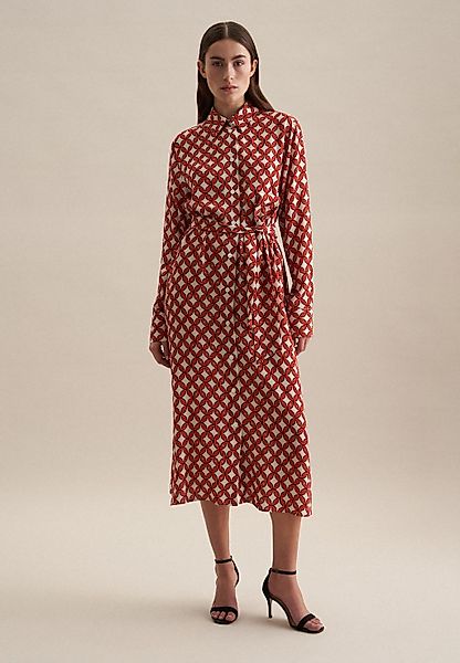 seidensticker Sommerkleid "Schwarze Rose", Langarm Kragen Druck günstig online kaufen