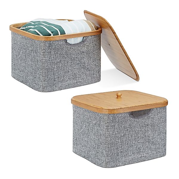 relaxdays Aufbewahrungskorb 2 x Aufbewahrungskorb Stoff günstig online kaufen