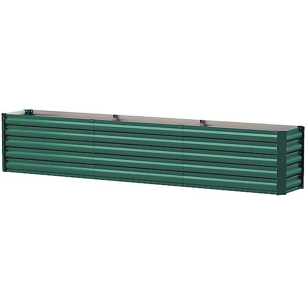 Outsunny Hochbeet, erhöhtes Gartenbeet aus verzinktem Stahl, Verstrebungen günstig online kaufen