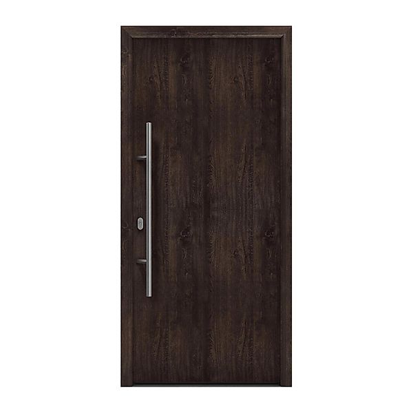 EcoStar Haustür Isopro IP 010 Eiche Dunkel 110 cm x 210 cm DIN L günstig online kaufen