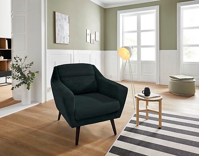 OTTO home Sessel »Bille« mit Naht im Rückenkissen und Eiche-Beinen, Design günstig online kaufen