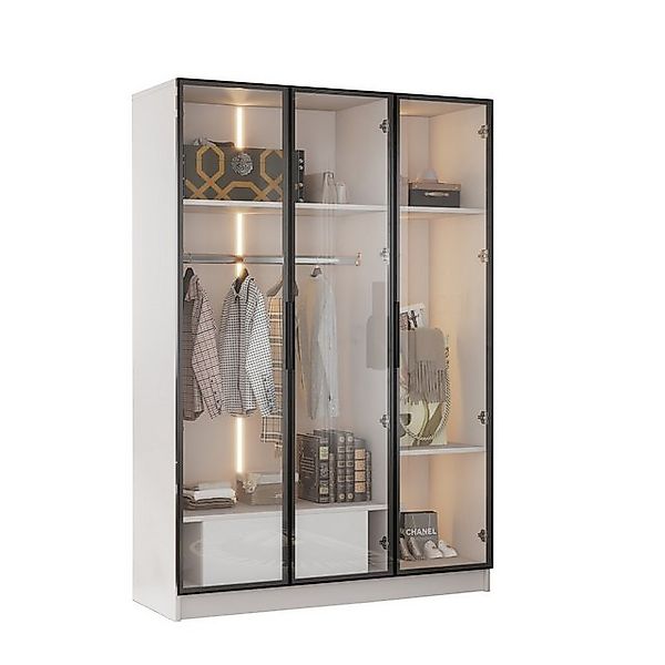 Merax Kleiderschrank Hochschrank, Vitrine mit Glastüren günstig online kaufen