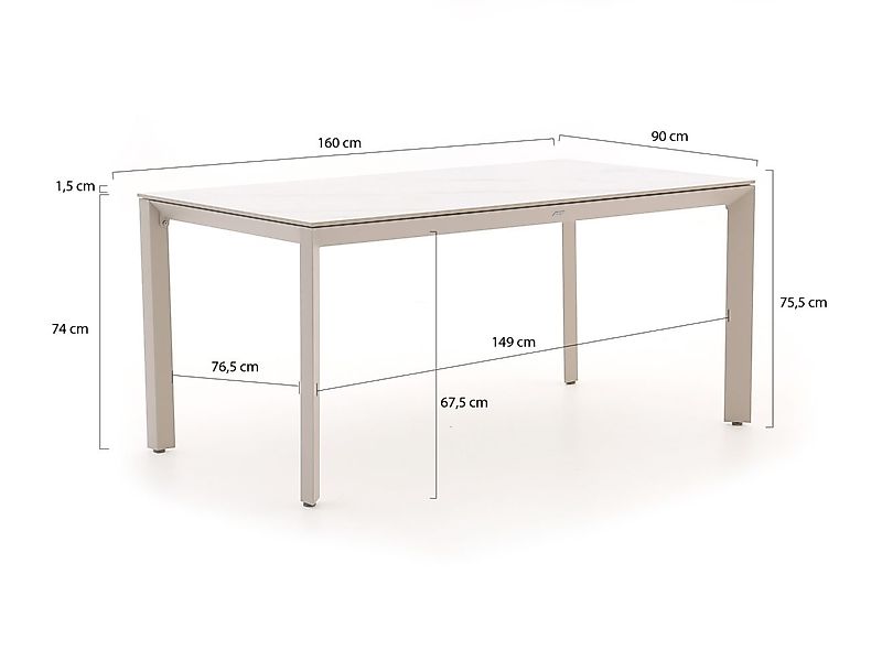 Bellagio Sestino Gartentisch 160x90cm günstig online kaufen
