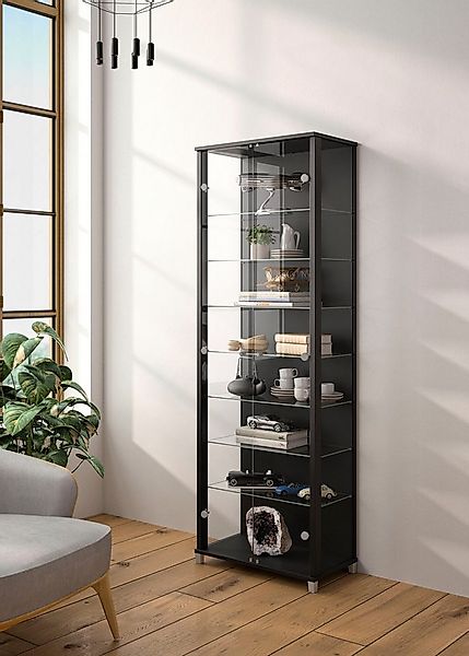 fif möbel Vitrine Optima Standvitrine, 2 Glastüren, 7 Böden, vielseitig, pe günstig online kaufen
